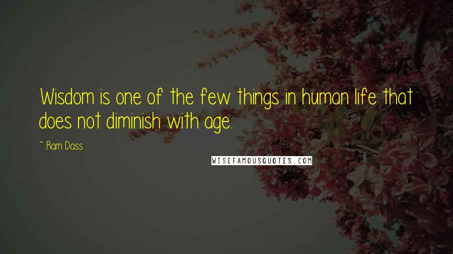 Ram Dass Quotes: Wisdom is one of the few things in human life that does not diminish with age.