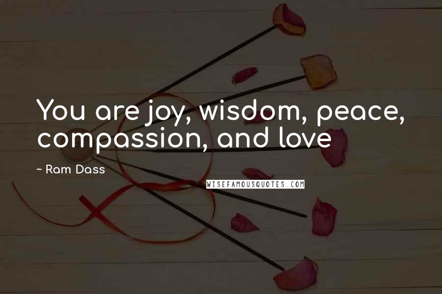 Ram Dass Quotes: You are joy, wisdom, peace, compassion, and love