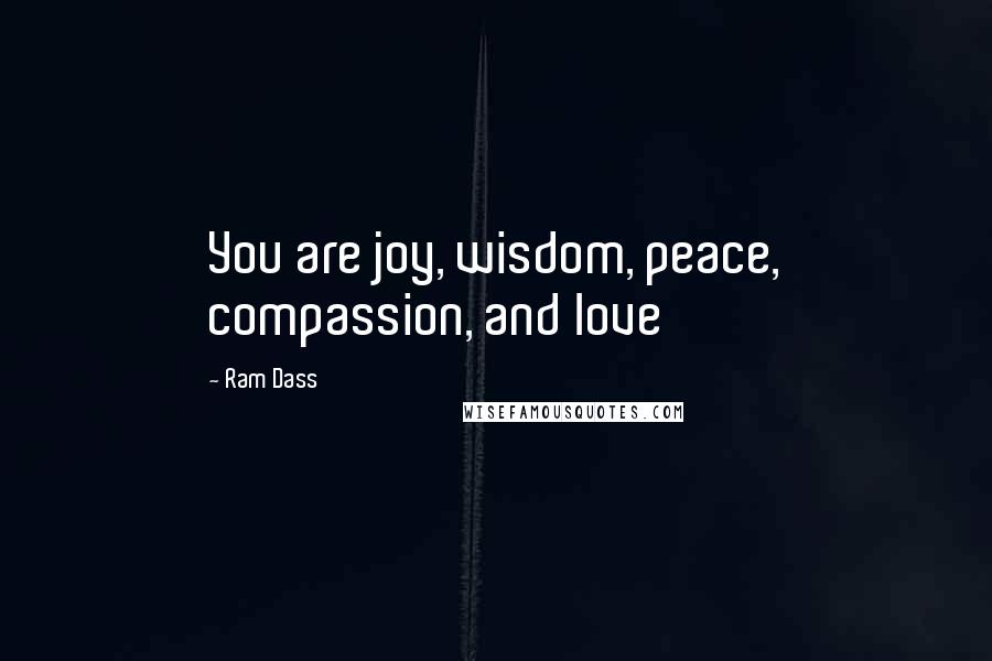 Ram Dass Quotes: You are joy, wisdom, peace, compassion, and love