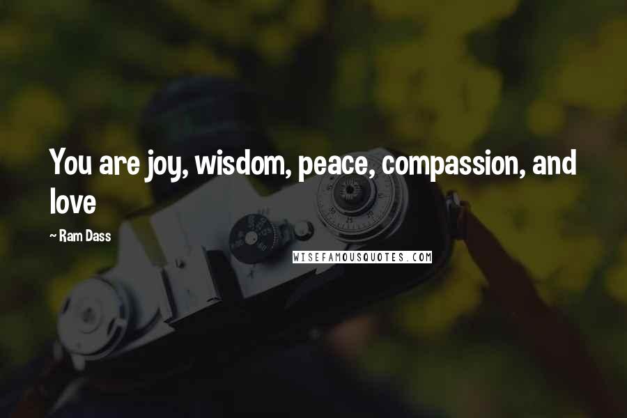 Ram Dass Quotes: You are joy, wisdom, peace, compassion, and love