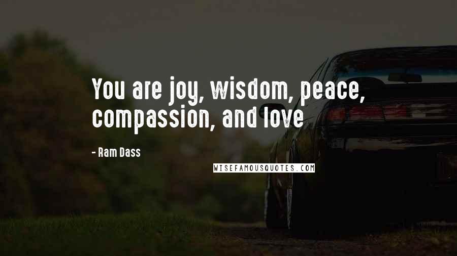 Ram Dass Quotes: You are joy, wisdom, peace, compassion, and love