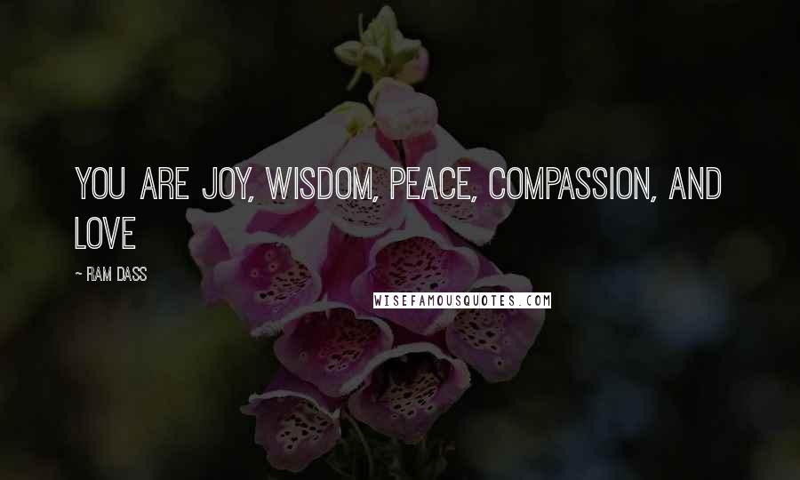 Ram Dass Quotes: You are joy, wisdom, peace, compassion, and love