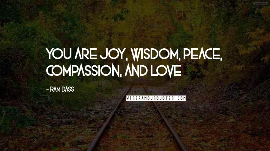 Ram Dass Quotes: You are joy, wisdom, peace, compassion, and love