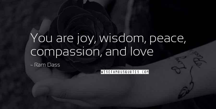 Ram Dass Quotes: You are joy, wisdom, peace, compassion, and love