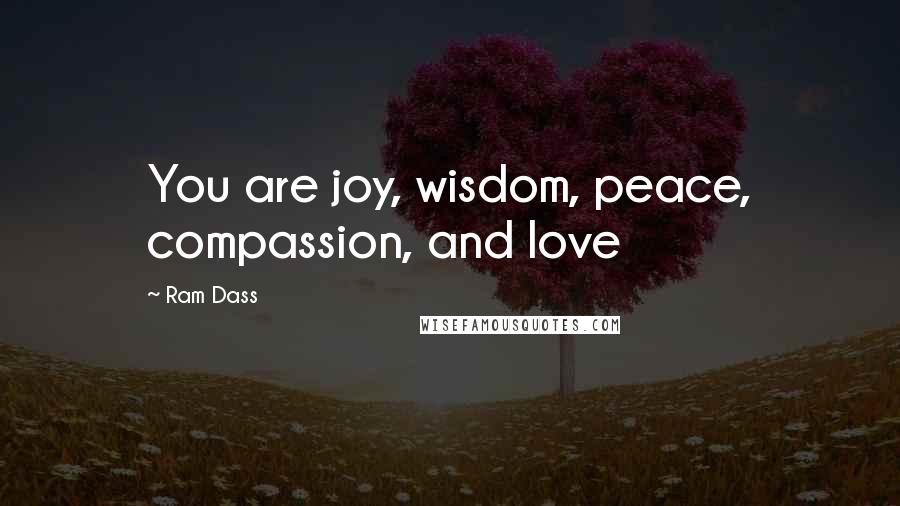 Ram Dass Quotes: You are joy, wisdom, peace, compassion, and love