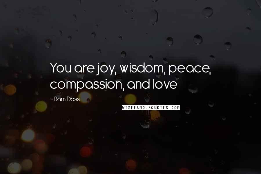 Ram Dass Quotes: You are joy, wisdom, peace, compassion, and love