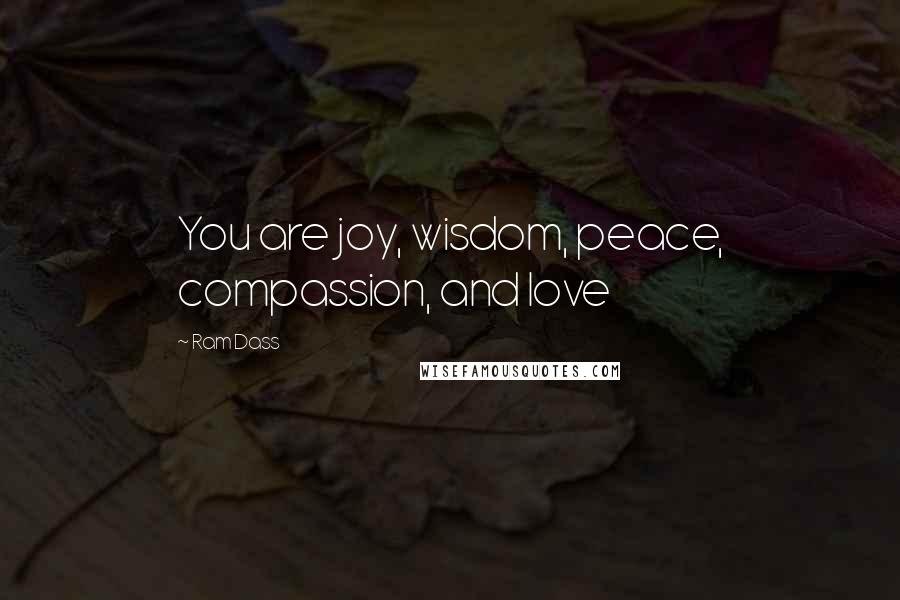 Ram Dass Quotes: You are joy, wisdom, peace, compassion, and love