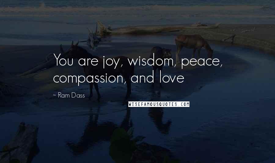 Ram Dass Quotes: You are joy, wisdom, peace, compassion, and love
