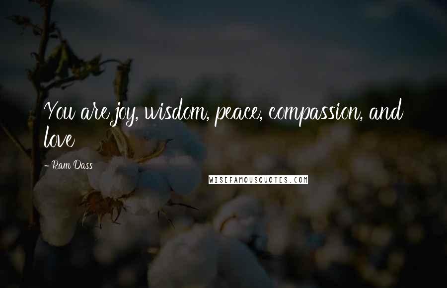 Ram Dass Quotes: You are joy, wisdom, peace, compassion, and love