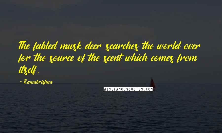 Ramakrishna Quotes: The fabled musk deer searches the world over for the source of the scent which comes from itself.