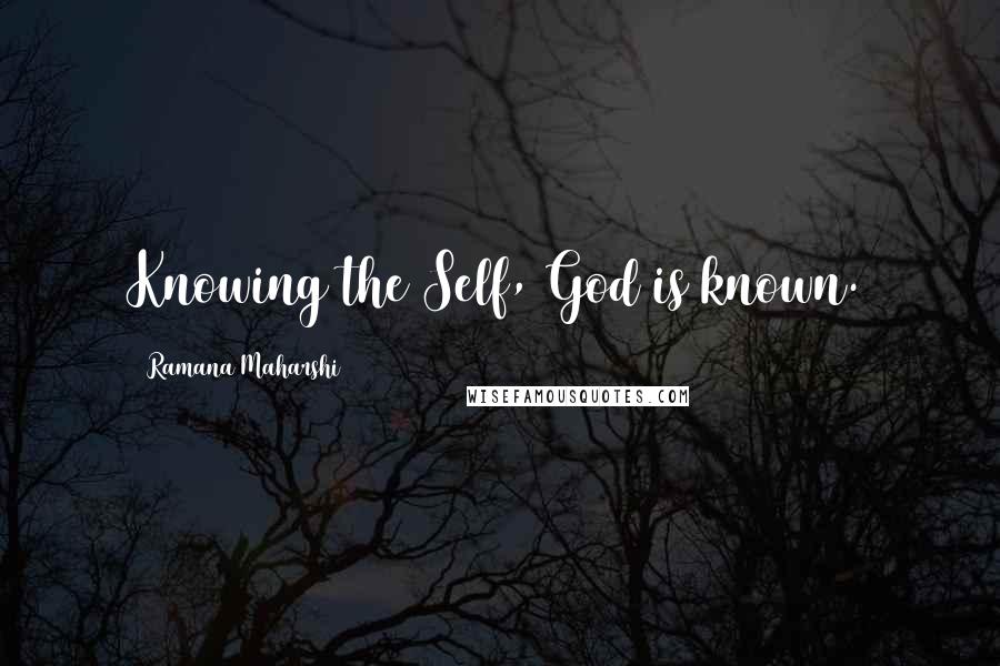 Ramana Maharshi Quotes: Knowing the Self, God is known.