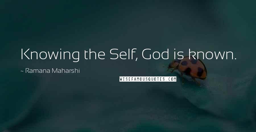 Ramana Maharshi Quotes: Knowing the Self, God is known.