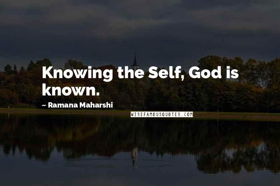 Ramana Maharshi Quotes: Knowing the Self, God is known.