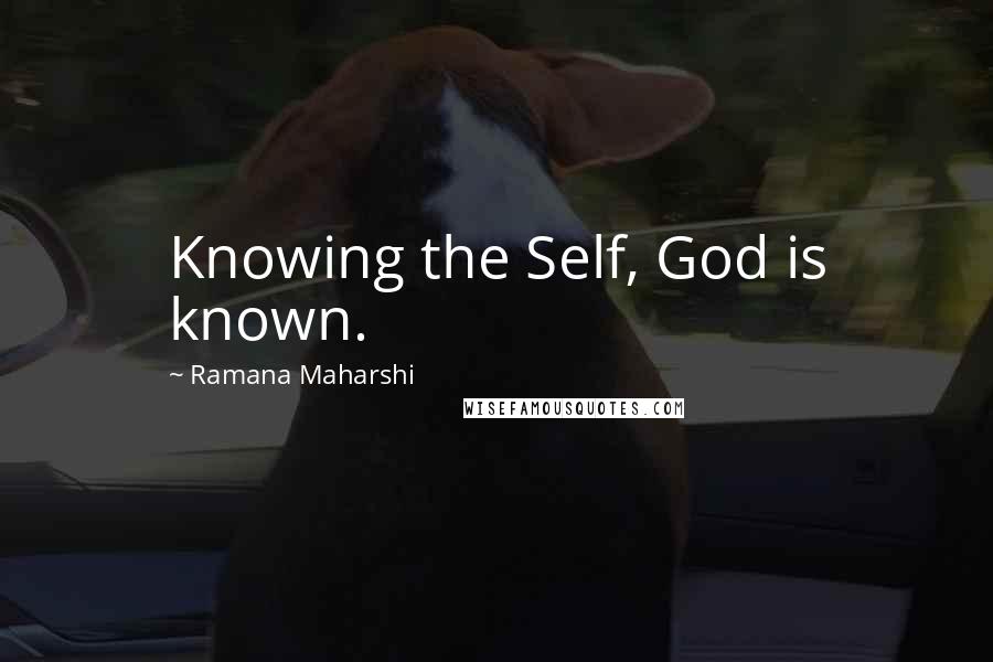 Ramana Maharshi Quotes: Knowing the Self, God is known.