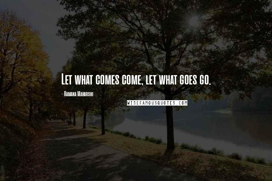 Ramana Maharshi Quotes: Let what comes come, let what goes go.