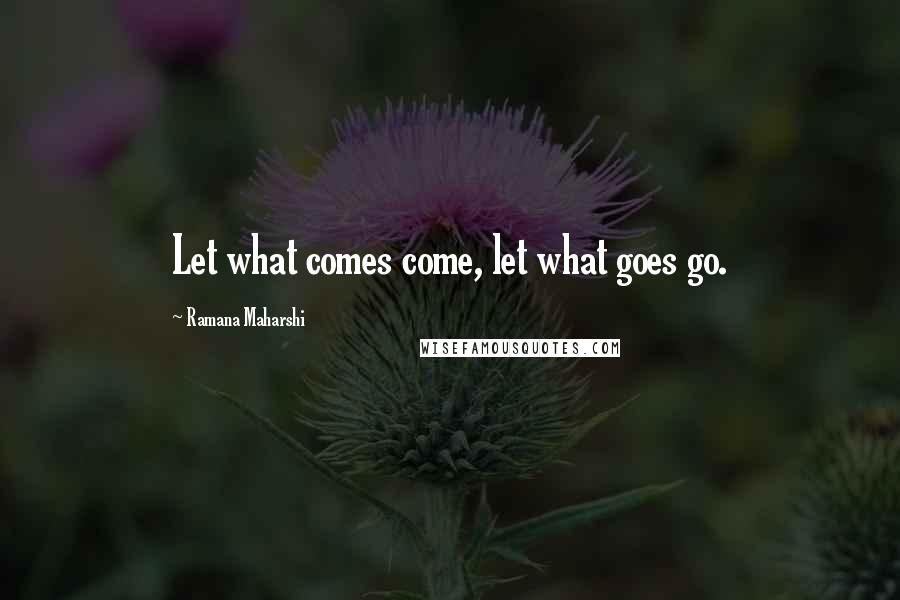 Ramana Maharshi Quotes: Let what comes come, let what goes go.