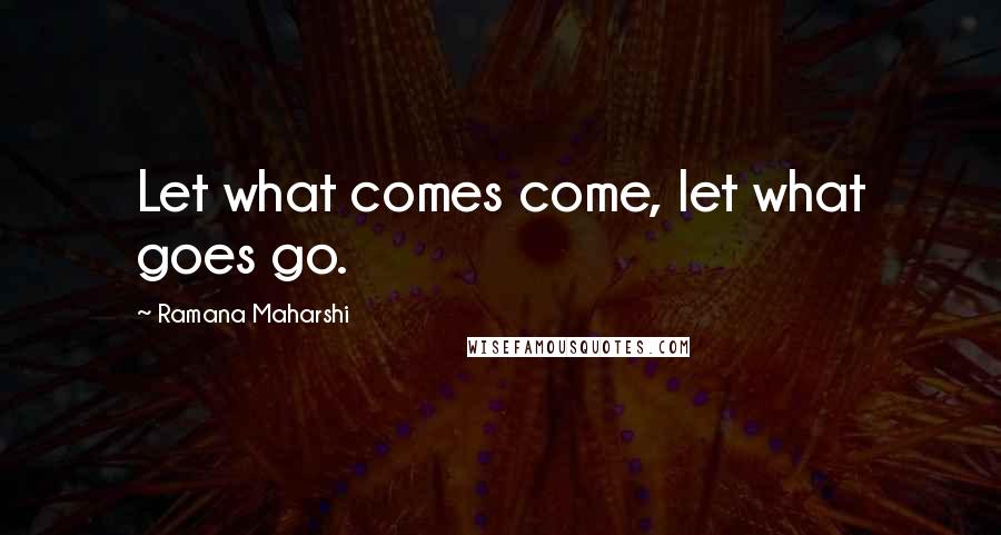 Ramana Maharshi Quotes: Let what comes come, let what goes go.
