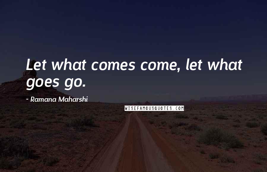Ramana Maharshi Quotes: Let what comes come, let what goes go.