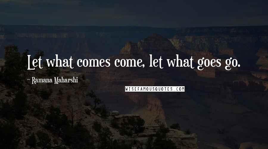 Ramana Maharshi Quotes: Let what comes come, let what goes go.
