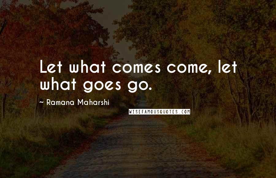 Ramana Maharshi Quotes: Let what comes come, let what goes go.