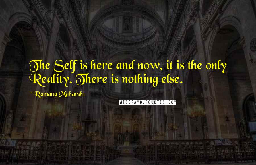 Ramana Maharshi Quotes: The Self is here and now, it is the only Reality. There is nothing else.