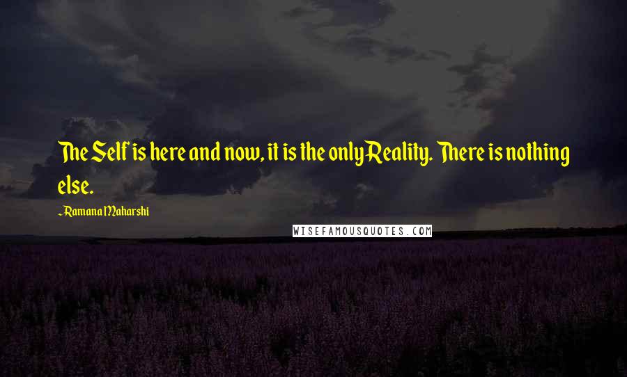 Ramana Maharshi Quotes: The Self is here and now, it is the only Reality. There is nothing else.