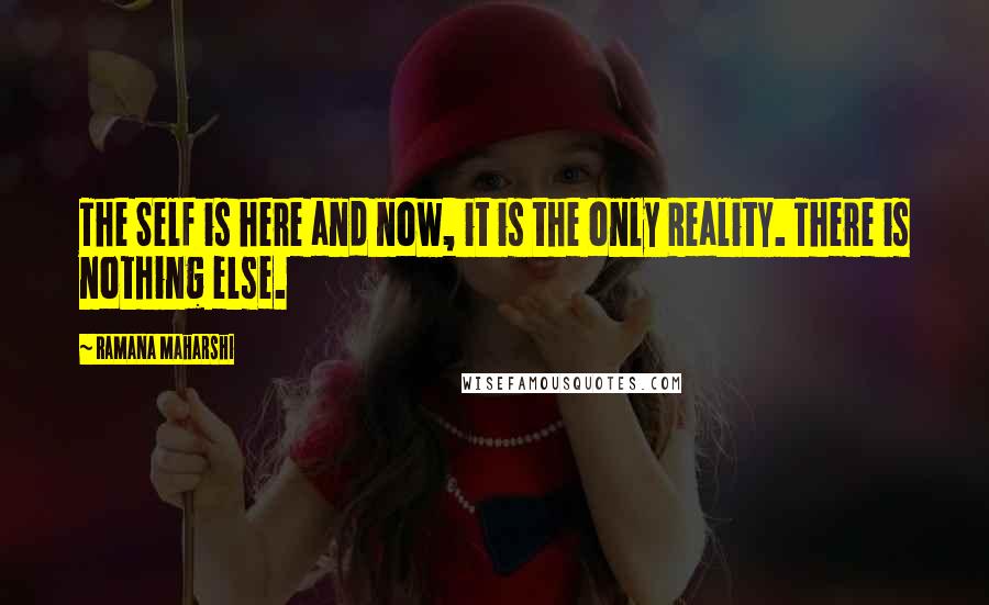 Ramana Maharshi Quotes: The Self is here and now, it is the only Reality. There is nothing else.