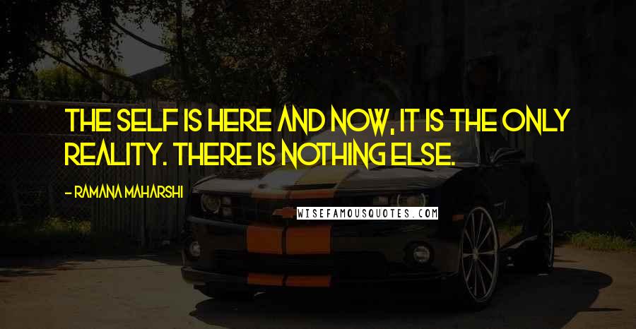 Ramana Maharshi Quotes: The Self is here and now, it is the only Reality. There is nothing else.