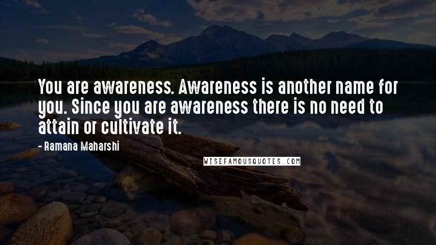 Ramana Maharshi Quotes: You are awareness. Awareness is another name for you. Since you are awareness there is no need to attain or cultivate it.