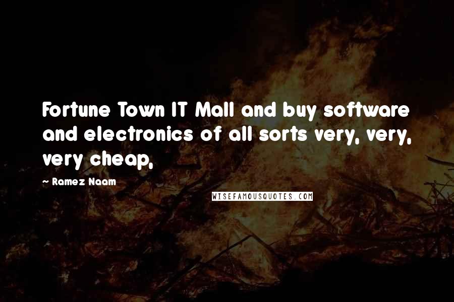 Ramez Naam Quotes: Fortune Town IT Mall and buy software and electronics of all sorts very, very, very cheap,