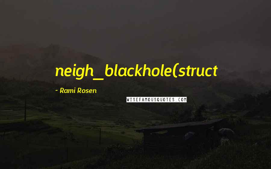 Rami Rosen Quotes: neigh_blackhole(struct