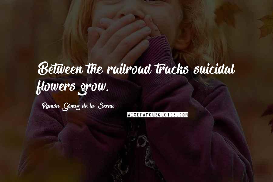 Ramon Gomez De La Serna Quotes: Between the railroad tracks suicidal flowers grow.