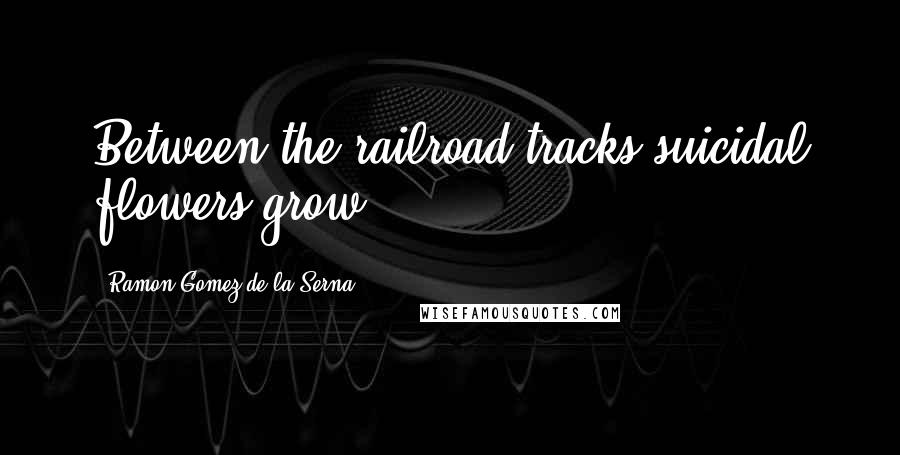 Ramon Gomez De La Serna Quotes: Between the railroad tracks suicidal flowers grow.