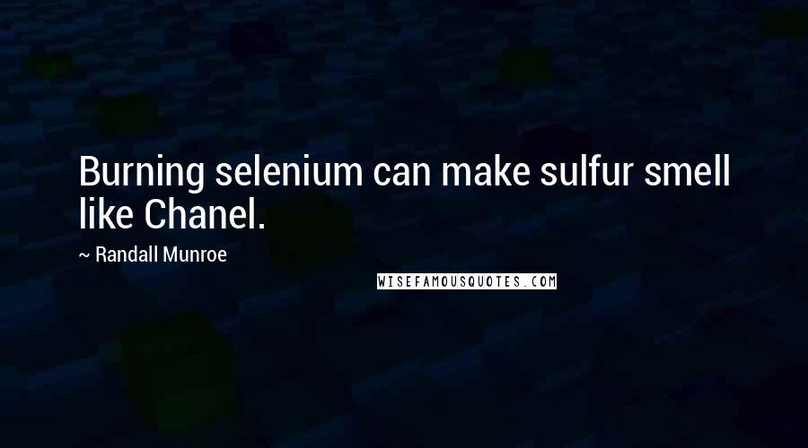 Randall Munroe Quotes: Burning selenium can make sulfur smell like Chanel.