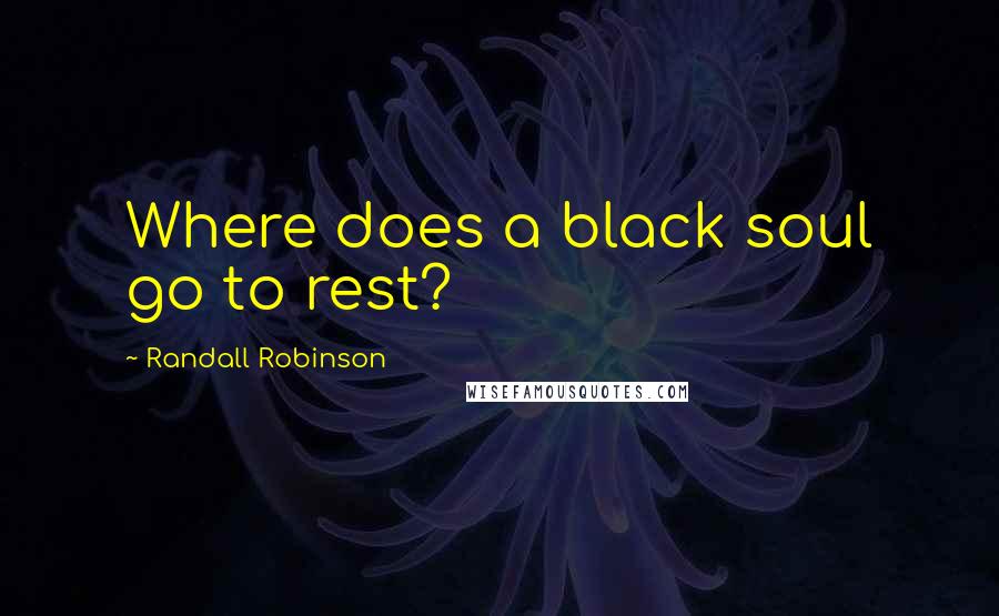 Randall Robinson Quotes: Where does a black soul go to rest?