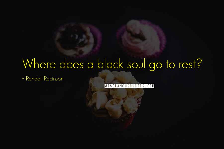 Randall Robinson Quotes: Where does a black soul go to rest?