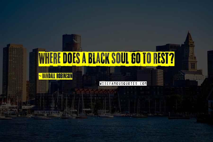 Randall Robinson Quotes: Where does a black soul go to rest?