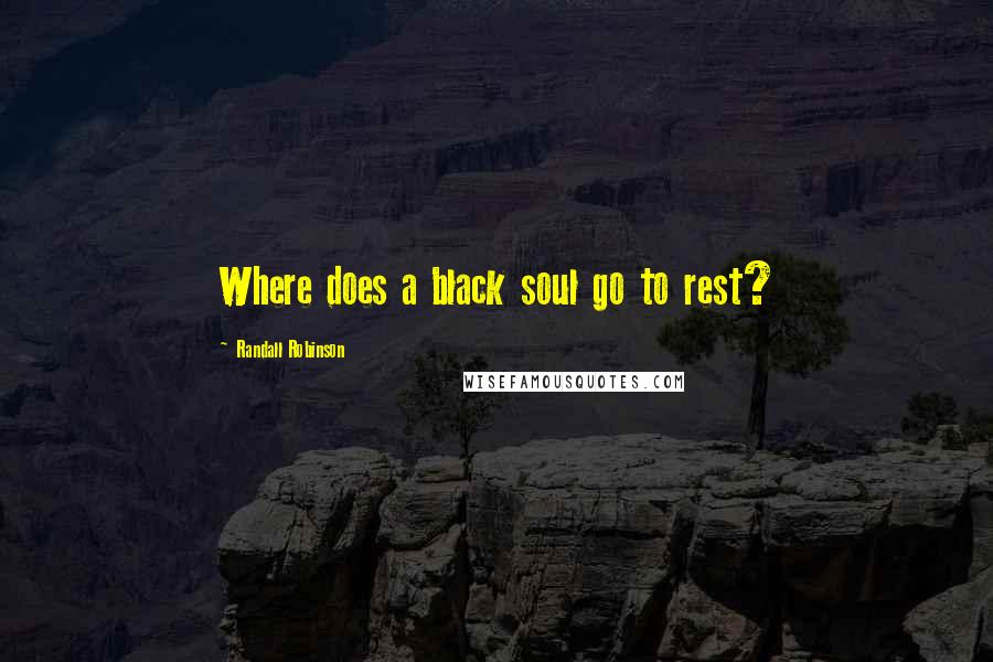 Randall Robinson Quotes: Where does a black soul go to rest?