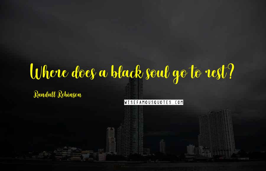 Randall Robinson Quotes: Where does a black soul go to rest?