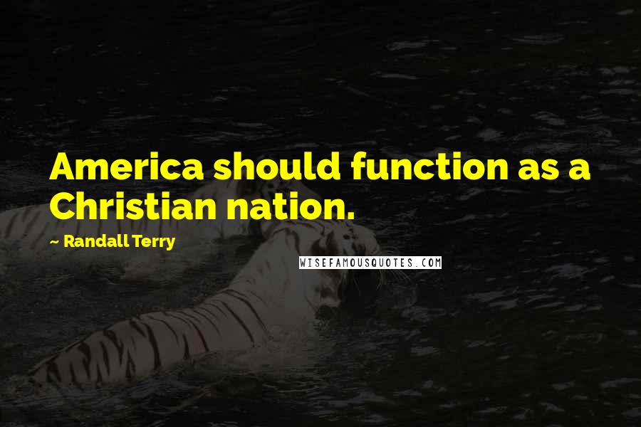 Randall Terry Quotes: America should function as a Christian nation.