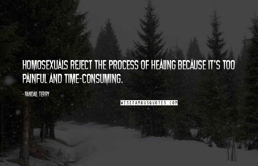 Randall Terry Quotes: Homosexuals reject the process of healing because it's too painful and time-consuming.