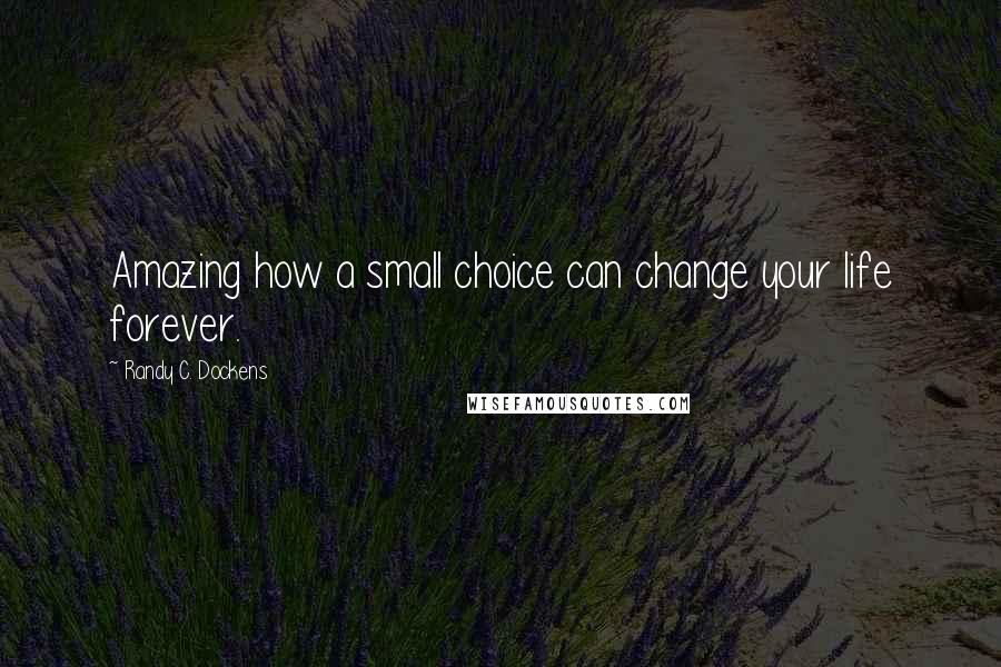 Randy C. Dockens Quotes: Amazing how a small choice can change your life forever.