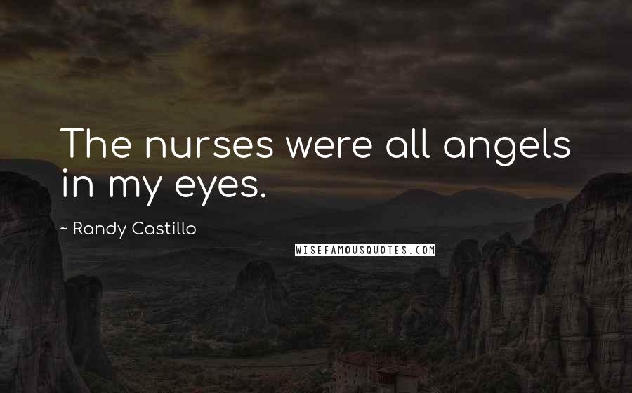 Randy Castillo Quotes: The nurses were all angels in my eyes.