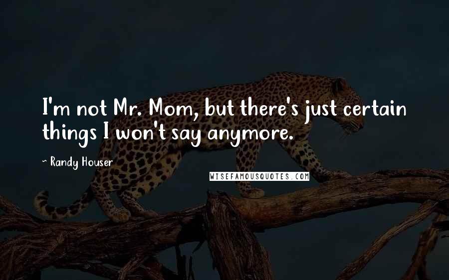 Randy Houser Quotes: I'm not Mr. Mom, but there's just certain things I won't say anymore.