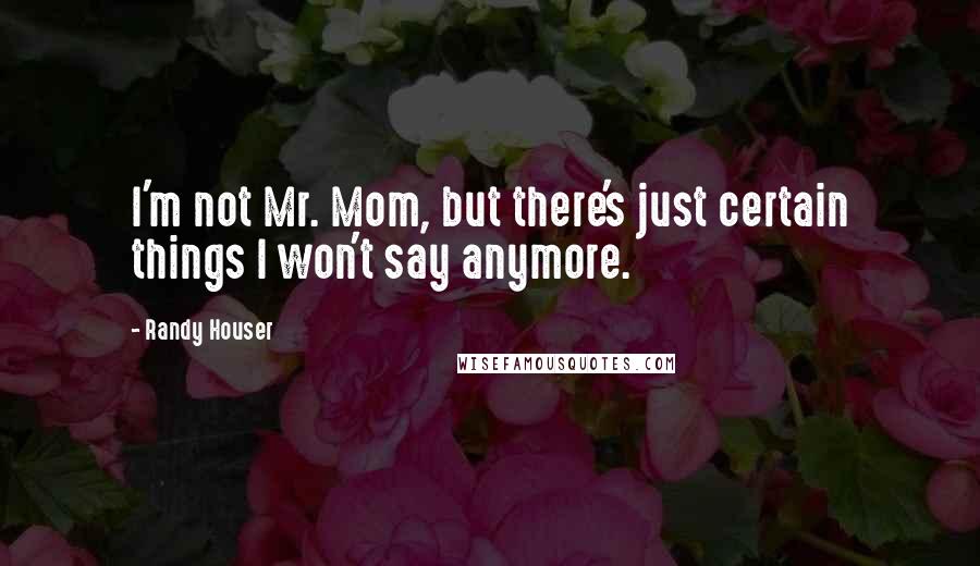 Randy Houser Quotes: I'm not Mr. Mom, but there's just certain things I won't say anymore.