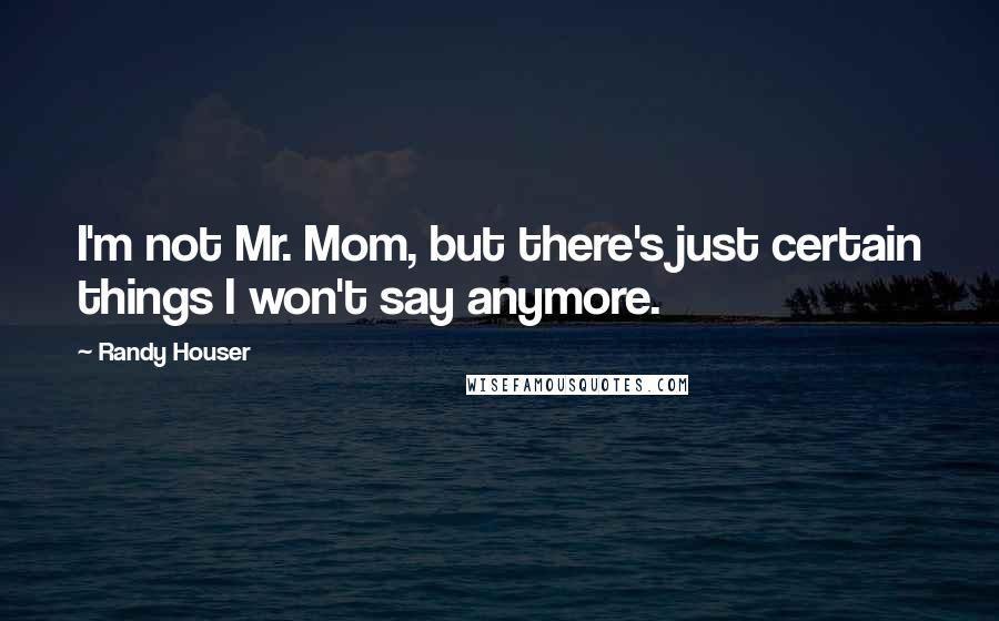 Randy Houser Quotes: I'm not Mr. Mom, but there's just certain things I won't say anymore.