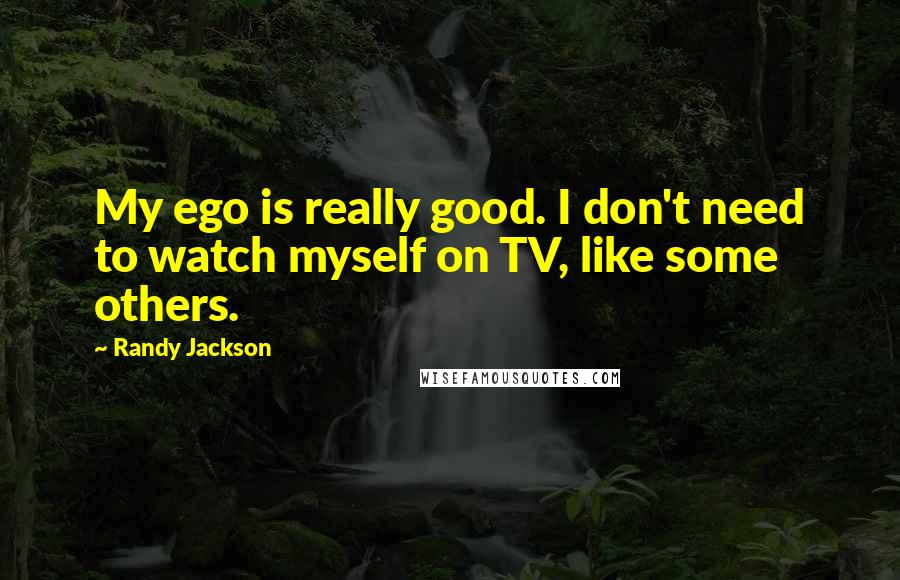 Randy Jackson Quotes: My ego is really good. I don't need to watch myself on TV, like some others.