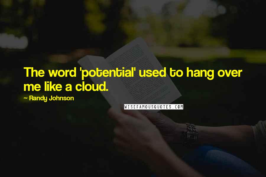 Randy Johnson Quotes: The word 'potential' used to hang over me like a cloud.