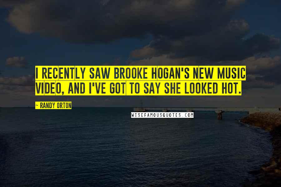 Randy Orton Quotes: I recently saw Brooke Hogan's new music video, and I've got to say she looked hot.