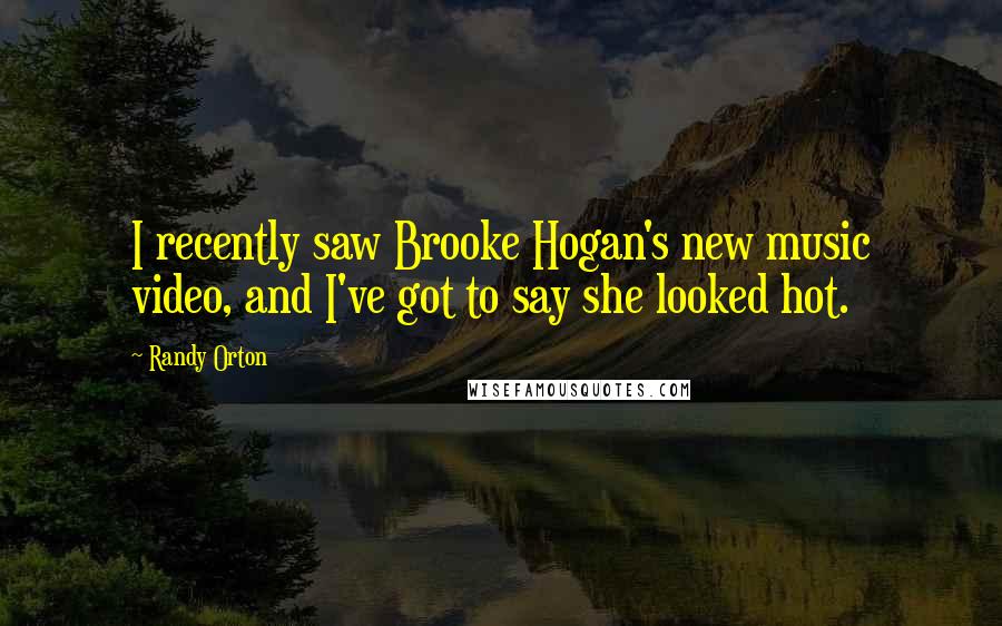 Randy Orton Quotes: I recently saw Brooke Hogan's new music video, and I've got to say she looked hot.